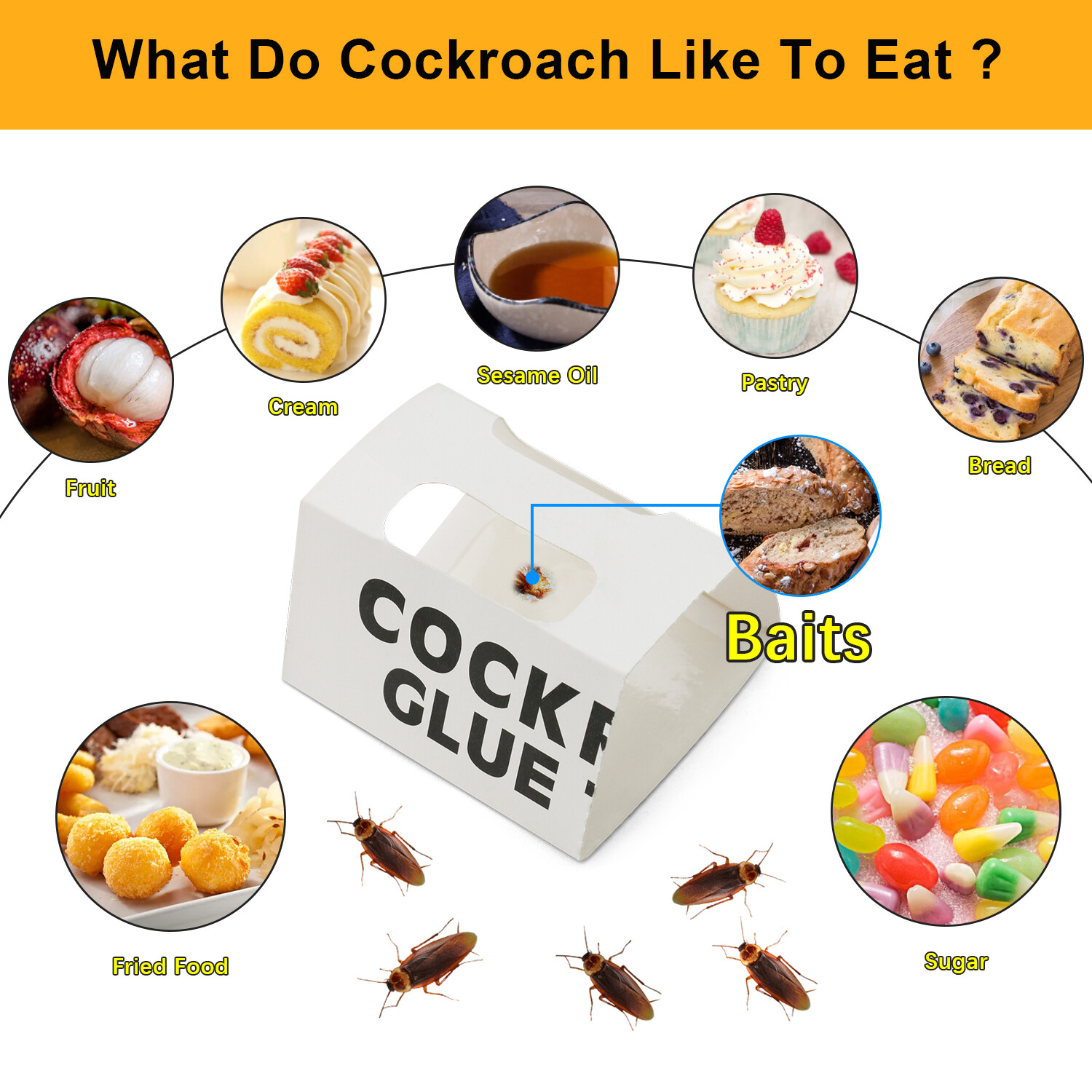 6-48PCS Roach Trap Pest Cockroach Killer Glue Catchers Indoor Roach Insect Motel