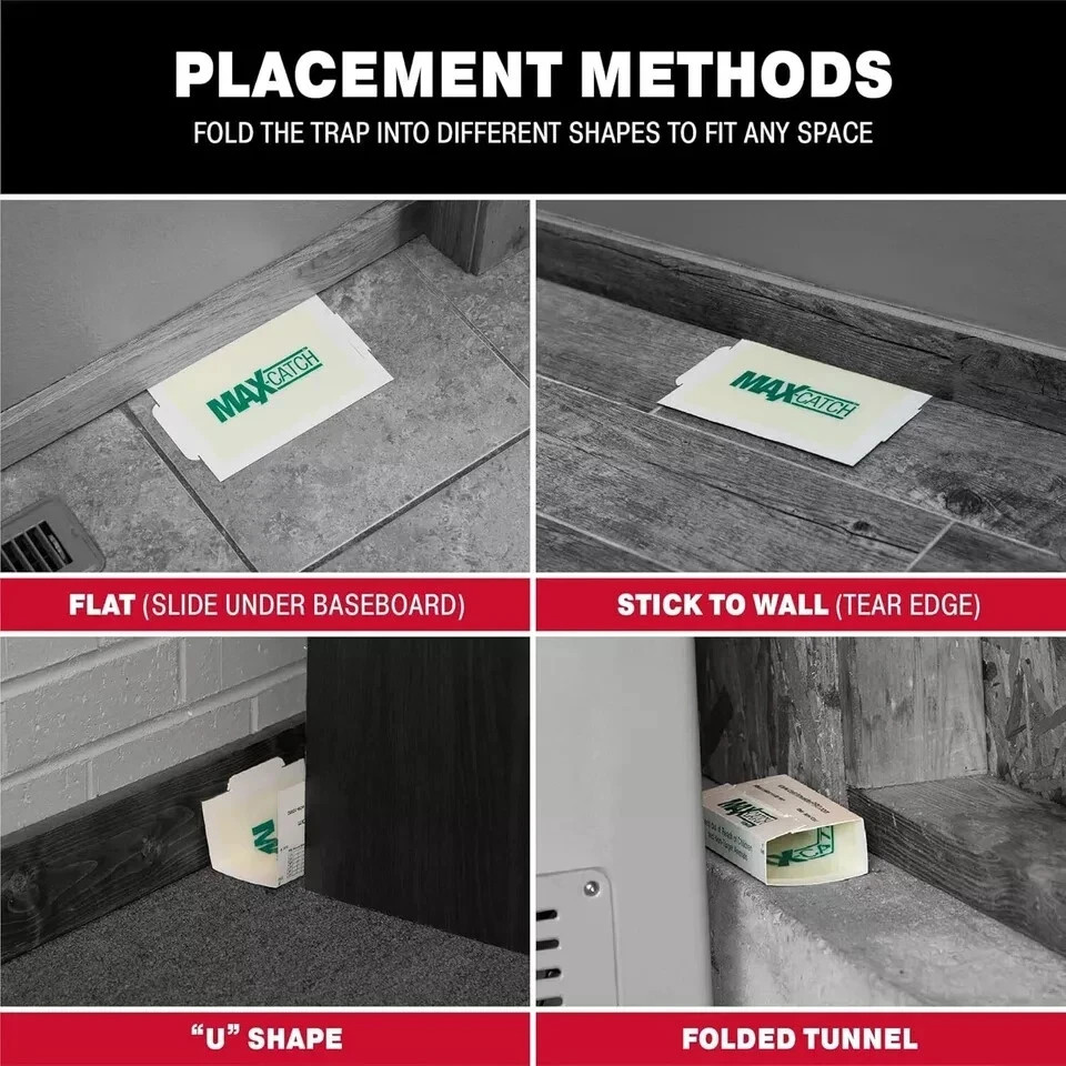Mice Glue Traps Pest Sticky Boards 72 MAX Trap Catch Spiders Insects, 36 Count..