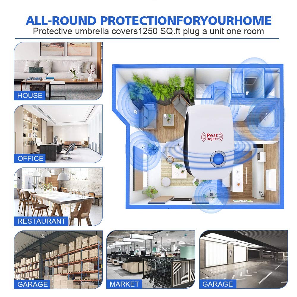 6/10 Ultrasonic Pest Reject Home Control Electronic Repellent Mice Rat Repeller