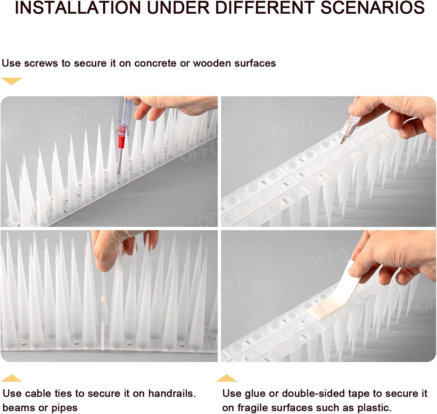 Modern Bird Spikes 20ft White – Durable Plastic
