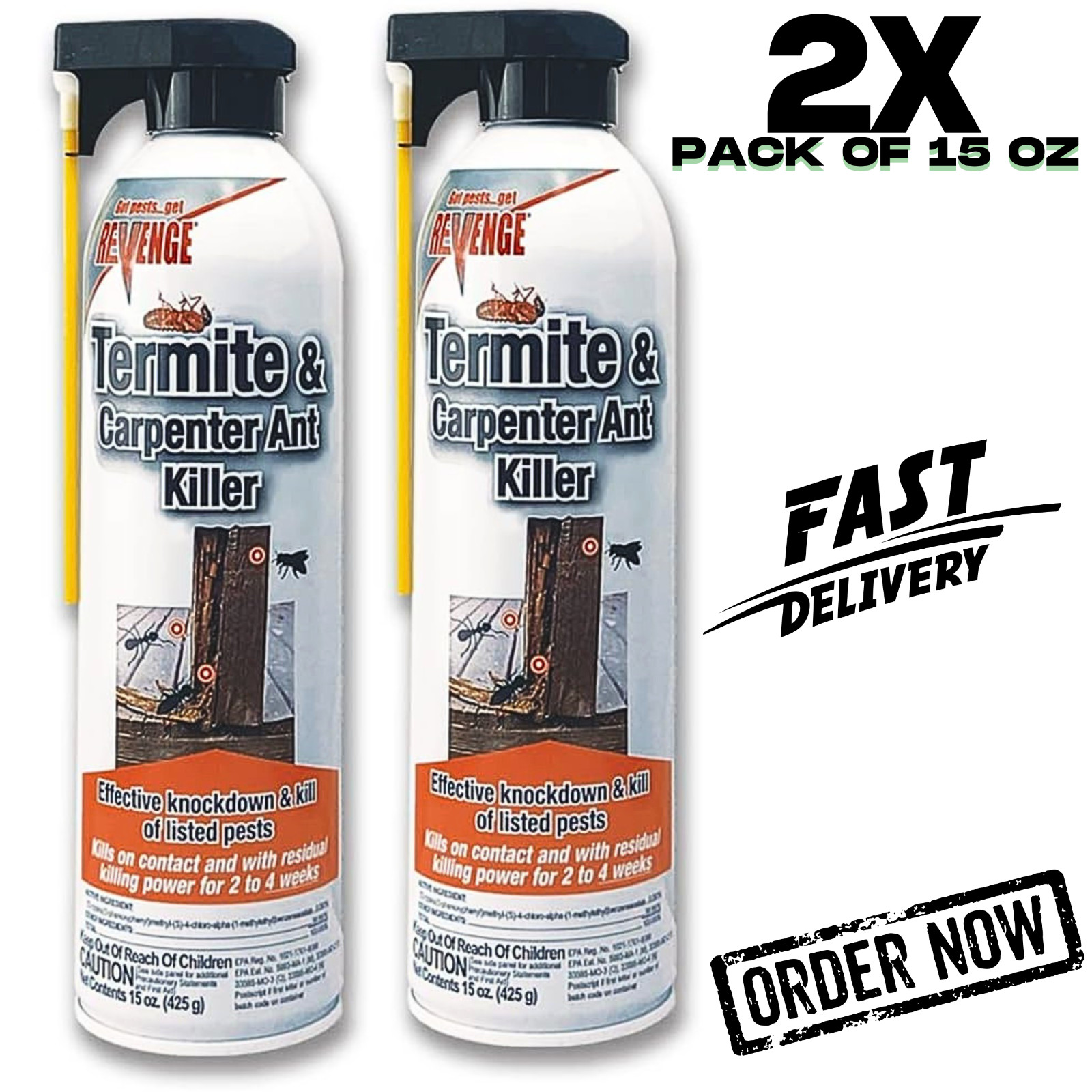REVENGE Termite Carpenter Ant Killer Aerosol Indoor/Outdoor Pest Spray-Pack of 2