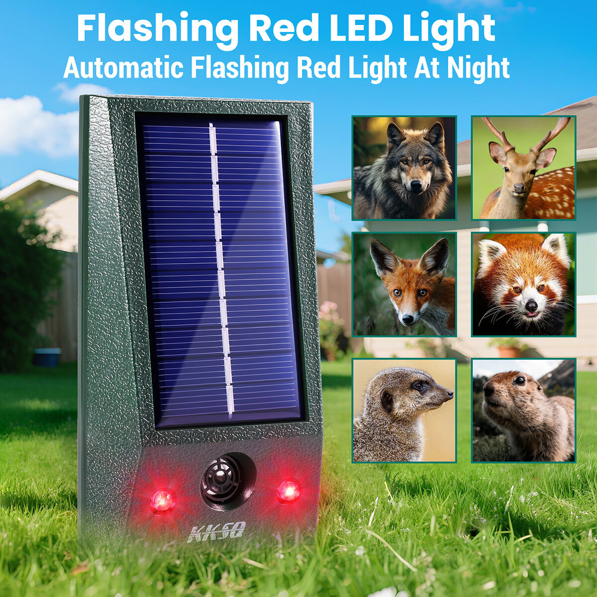 4Pcs Solar Wild Animal Repeller Garden Field Skunk Deer Owl Deterrent In/Outdoor
