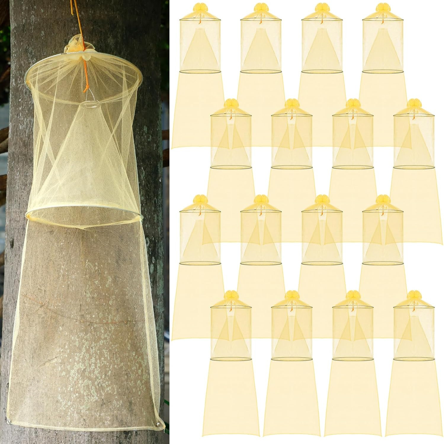 8 Pack Spotted Lanternfly Traps Lantern Fly Killer Mesh Tree Trap with Jute Rope