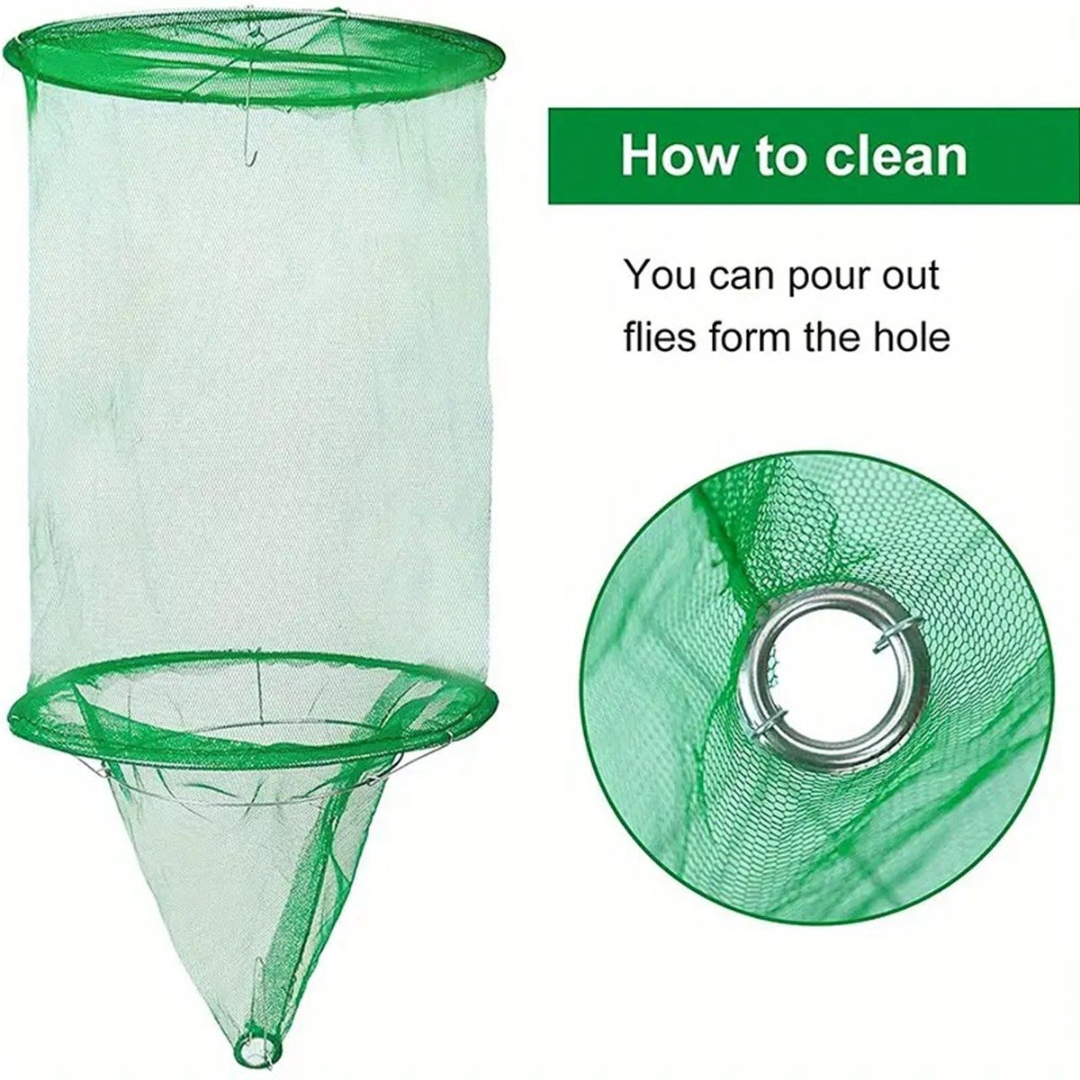 1-200X Ranch Fly Trap Reusable Hanging Fly Traps Outdoor Flay Catcher Cage Net