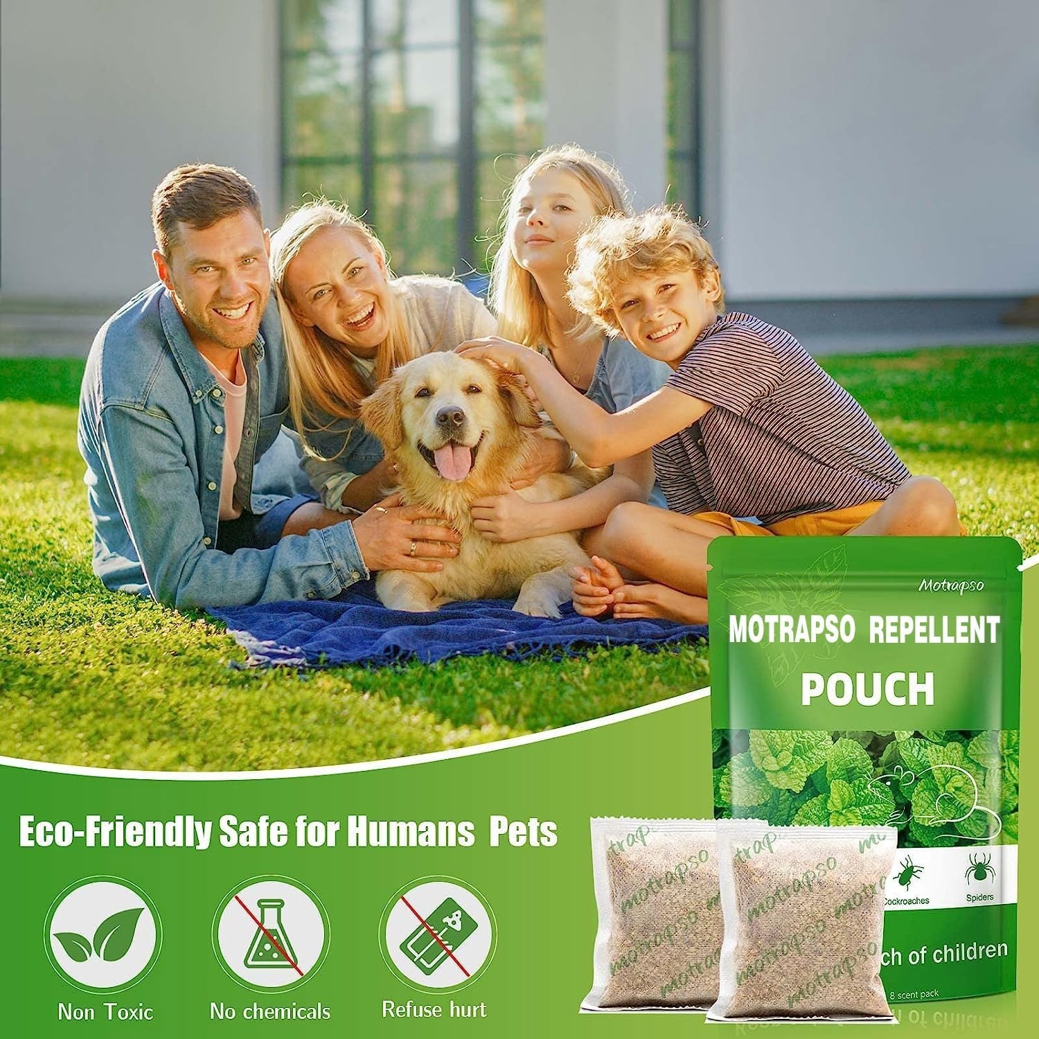 12 Pack Vamoose Natural Rodent Pest Control Repellent Pouch Peppermint Oil