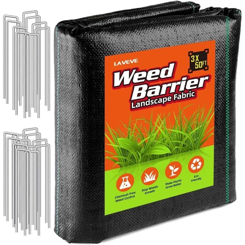 Durable Weed Barrier Fabric Permeable Woven Polypropylene Easy Cut Garden Lawn