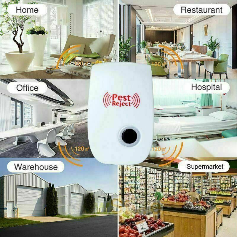 3 x Electronic Pest Reject Control Ultrasonic Repeller Home Bug Rat Spider Roach