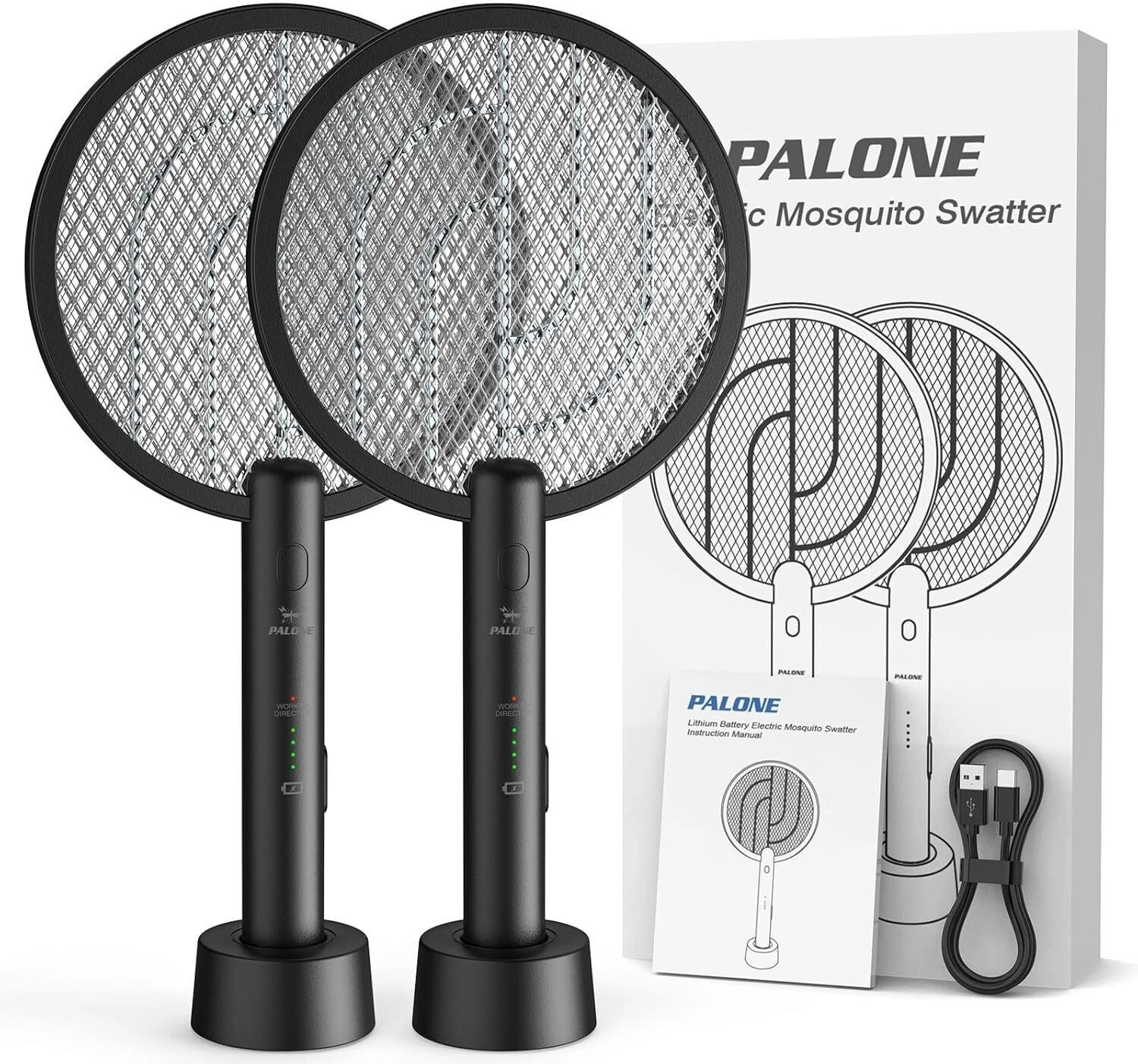 2Pack Electric Bug Zapper Fly Swatter Zap Mosquito Killer Pest Insect Racket USA
