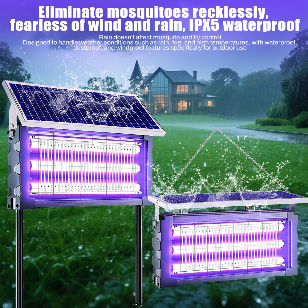 4500V Solar Bug Zapper 20W Mosquito&Fly Zapper Cordless Solar Powered Waterproof