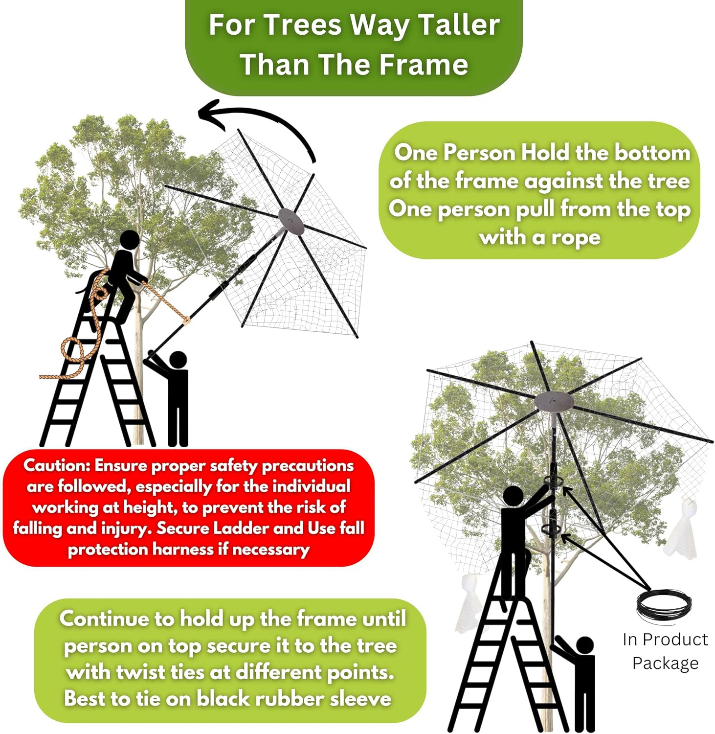 Fiberx Large Fruit Tree Netting Frame Kit, 50X50 FT Bird Netting Nylon Garden Pr