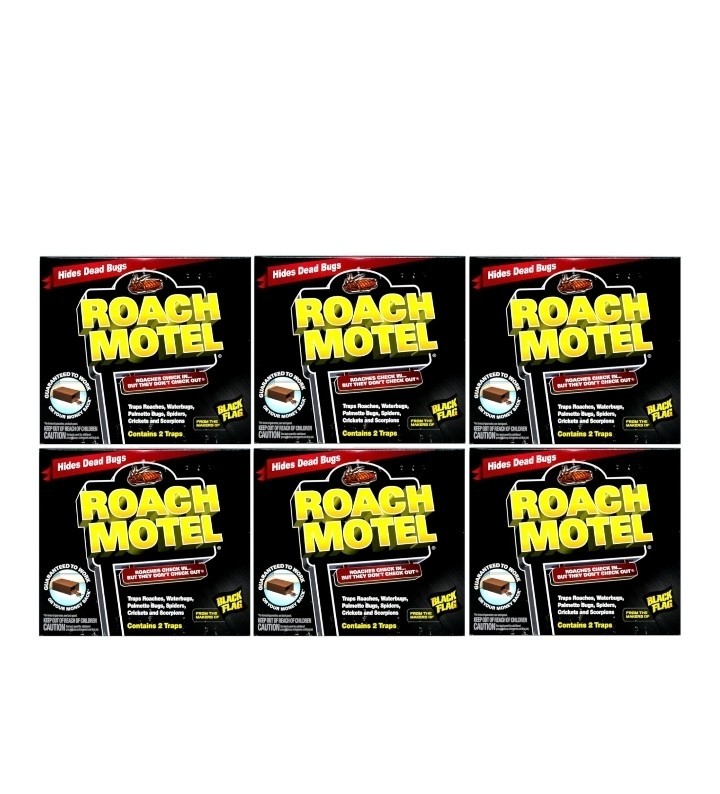 12 Black Flag Roach Motels Cockroach Bug Killer bait Glue Trap Spider Motel