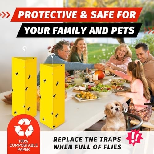 Sticky Fly Traps 10 Pack Yellow Glue Traps for Gnats Mosquitoes Fruit Flies