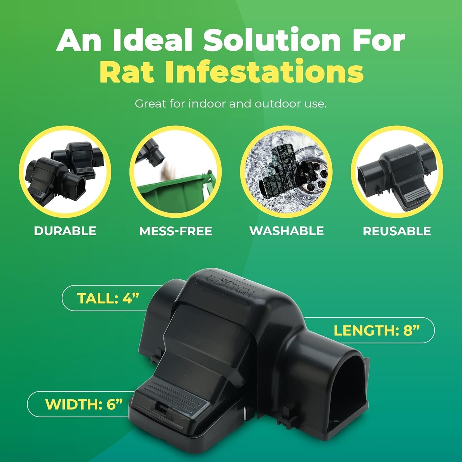 Pack of 2 Modern Rat Traps – Child-Safe, Easy to Use Rodent Control Solution
