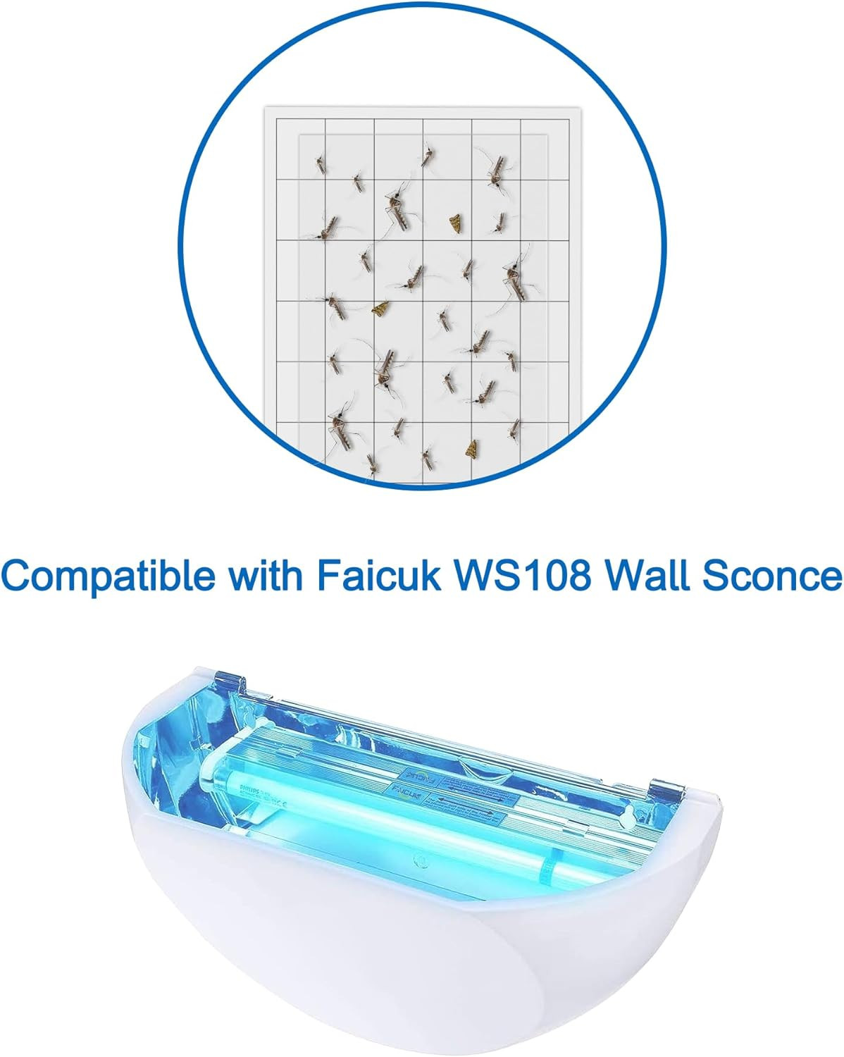20 Pcs Replacement Sticky Board for Faicuk WS108 Wall Sconce Fly Light Trap