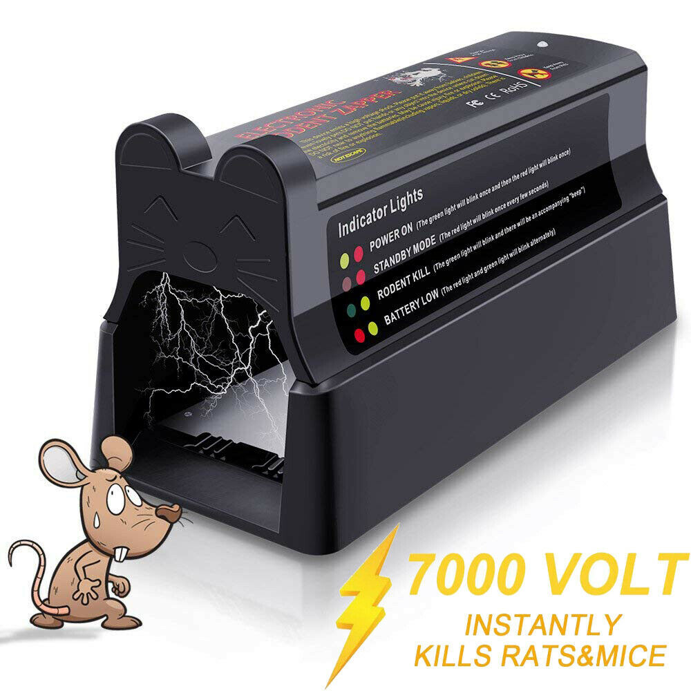 Upgraded Electronic Mouse Trap Control Kill Big Rat Pest Electric Rodent Zapper
