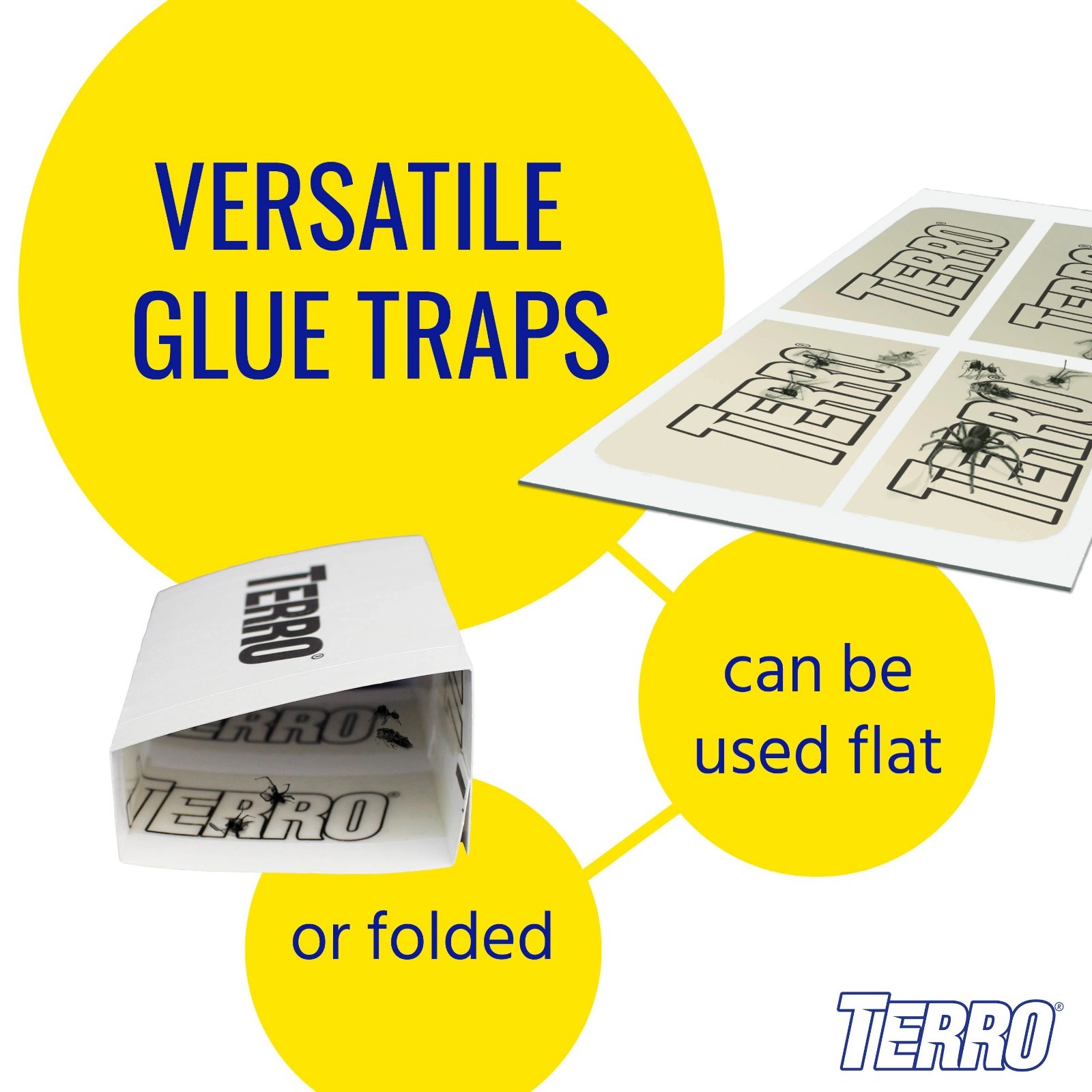 TERRO Indoor Spider Insect Glue Trap 4 Pack Bug Catcher Traps
