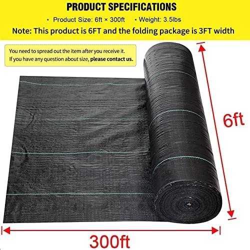 Driveway Fabric 6×300 ft Heavy Duty 3.5oz Weed Barrier for French Drain Erosion