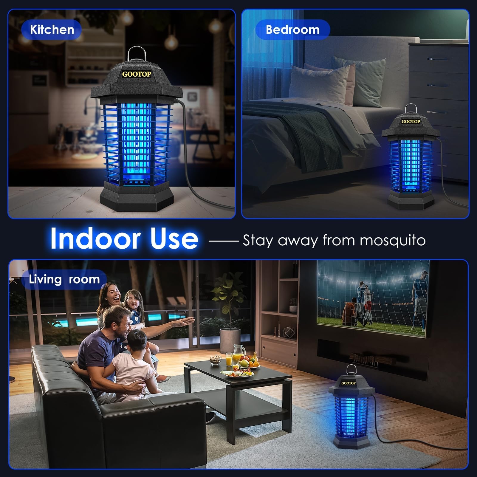 Electric Bug Zapper 4200V – Outdoor Mosquito Killer & Fly Trap, Indoor/Outdoor I