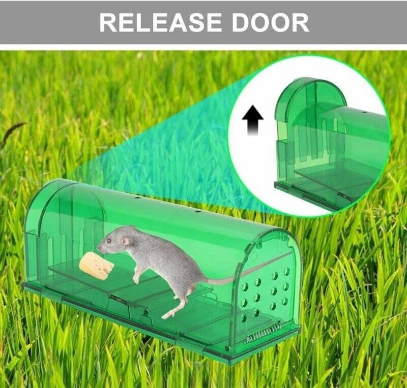 2 PACK Humane Mouse Traps Live Catch & Release No Kill Rat Mice Trap Reusable