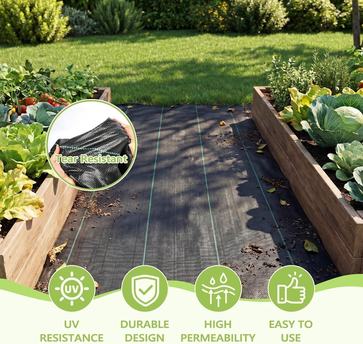 5oz Barrier Fabric 3ftx50ft Heavy Duty Landscape Fabric, Woven Garden