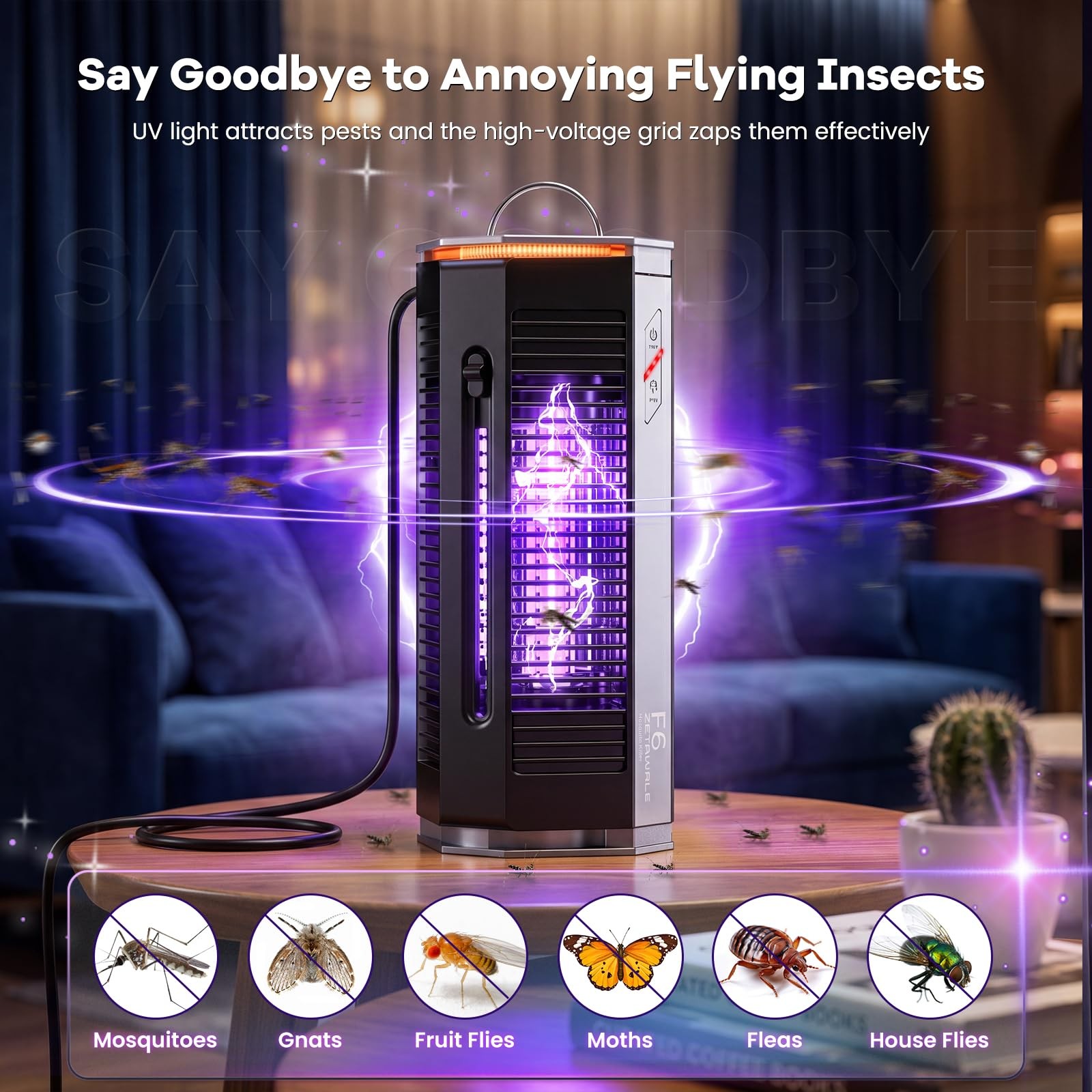 4200V Electric Bug Zapper, Dual-Mode Mosquito & Fly Zapper Indoor Outdoor, IP…