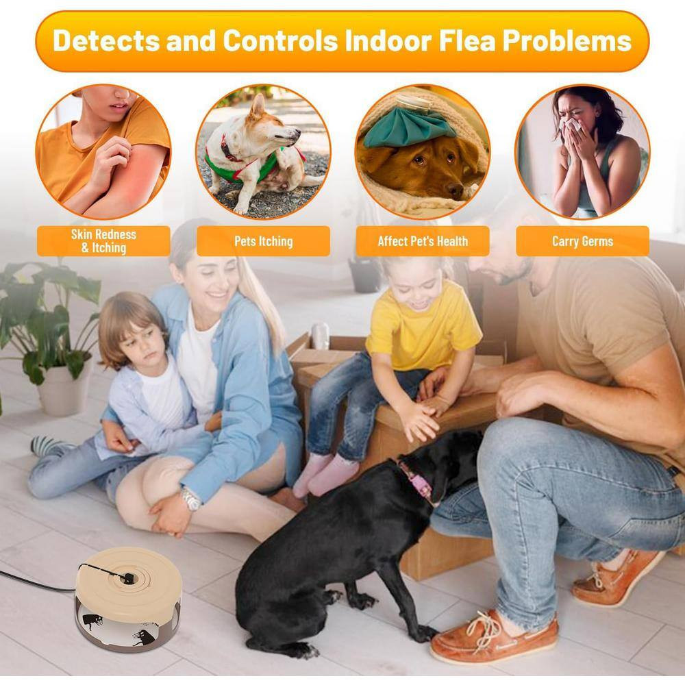 Modern Indoor Flea Traps with 8 Sticky Disc & 4 Bulbs & 2 Electric Wires, Flea K