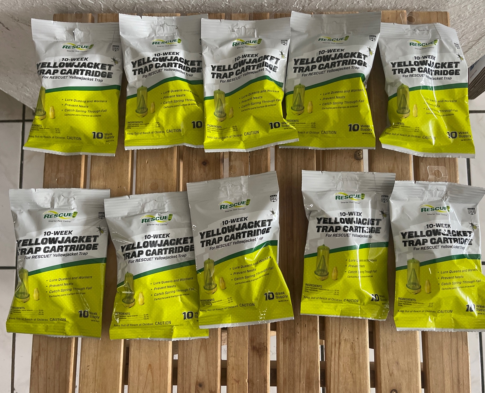 Rescue YellowJacket Trap Cartridge Refills 10 Week Supply (lot of 10)