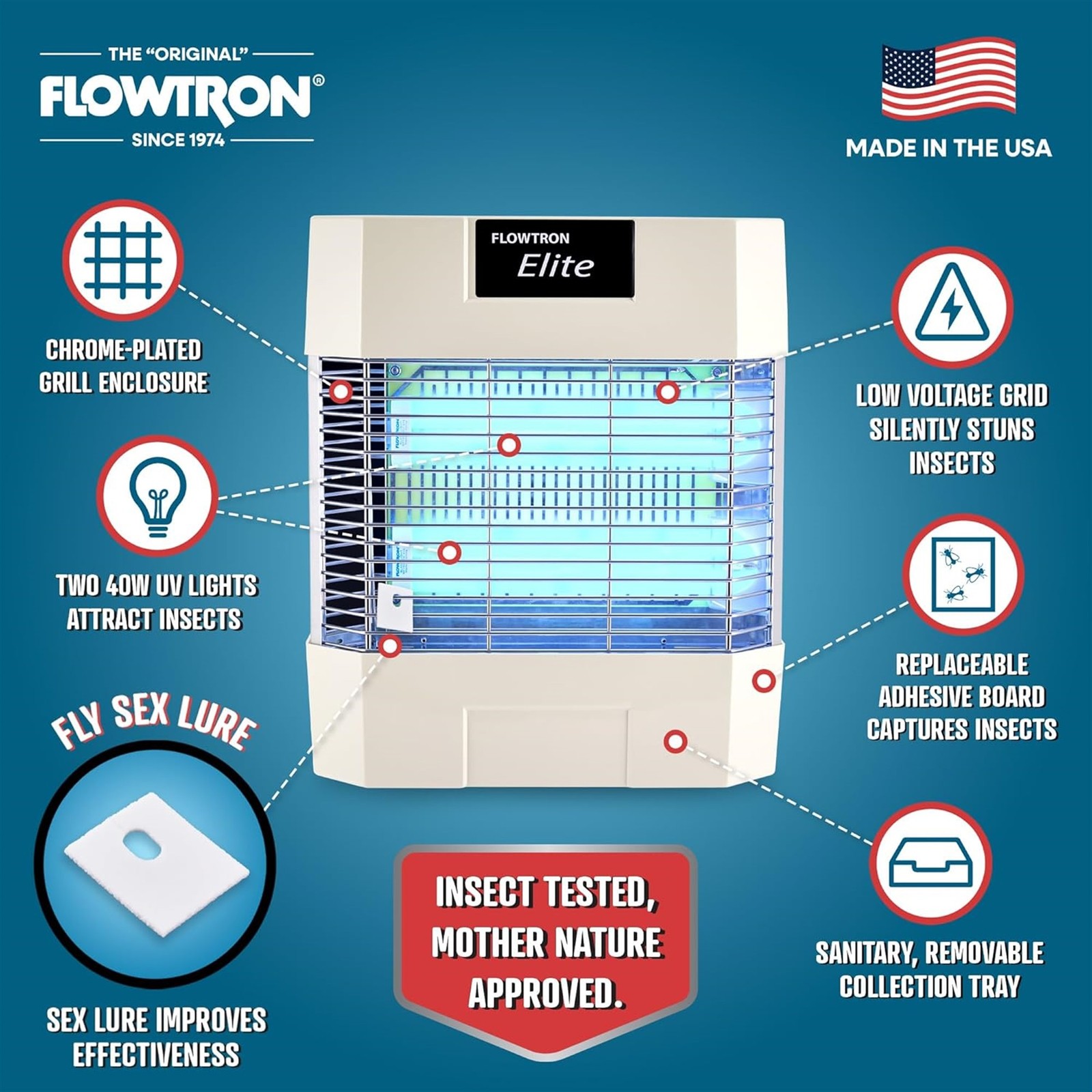 Flowtron Fly Stun Unit, 1200 Sq Ft Electric Indoor Bug Zapper for Gnats & More