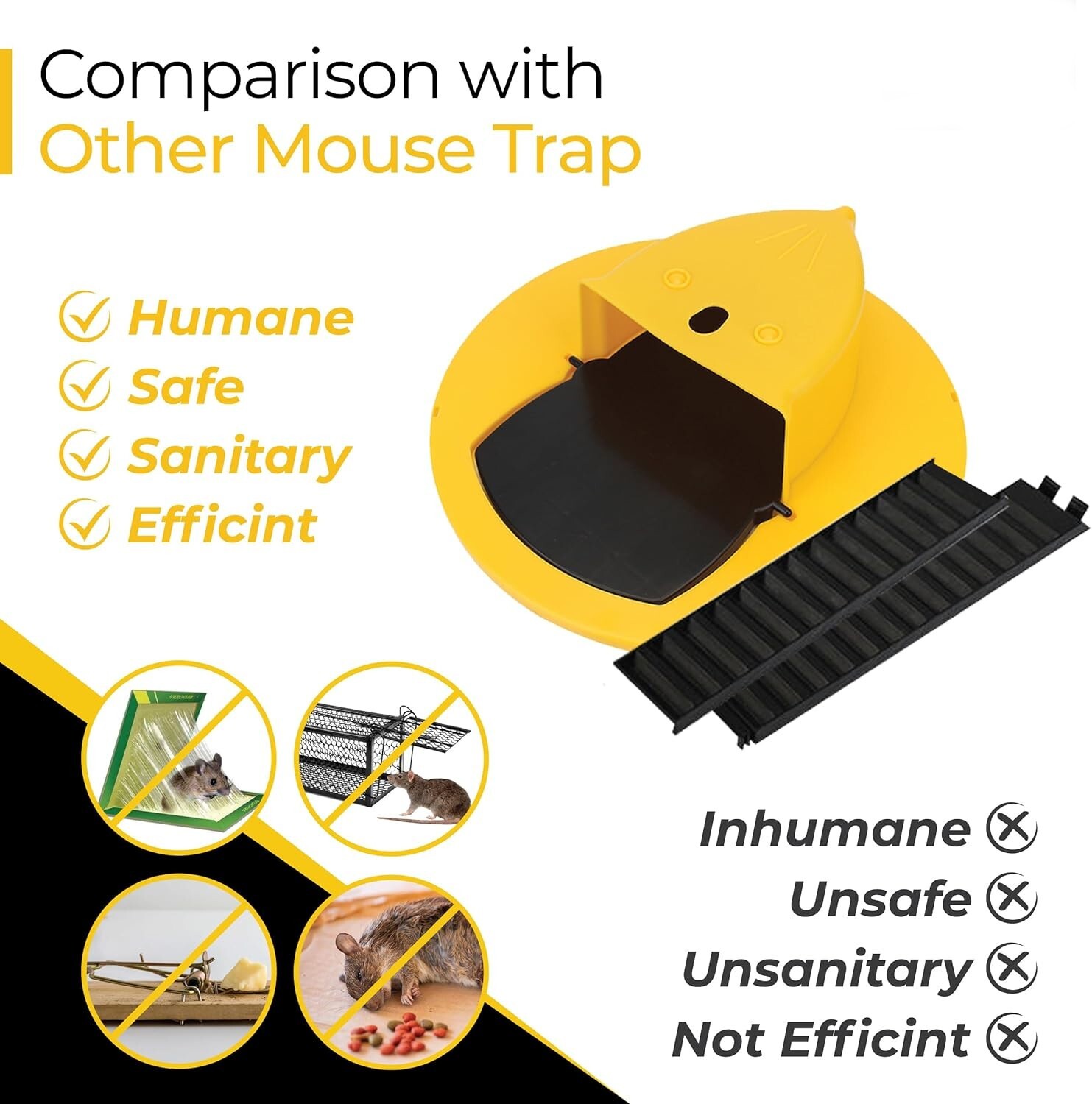 HUMANE Mouse-Rat-Rodent Trap “Flip & Slide” 5 Gallon Bucket Lid Multi Catcher