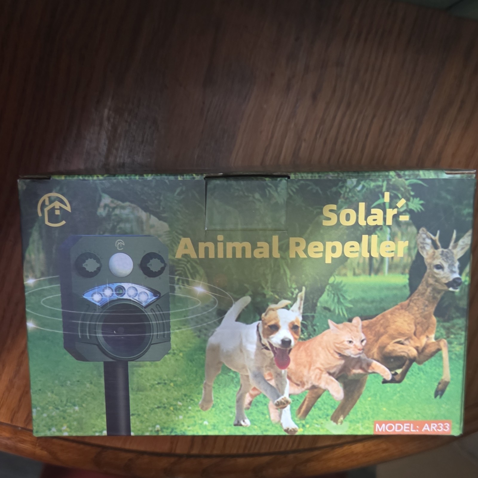 Thanos Home AR33 Solar Ultrasonic Animal Repeller w/ Flashing Light, Waterproof