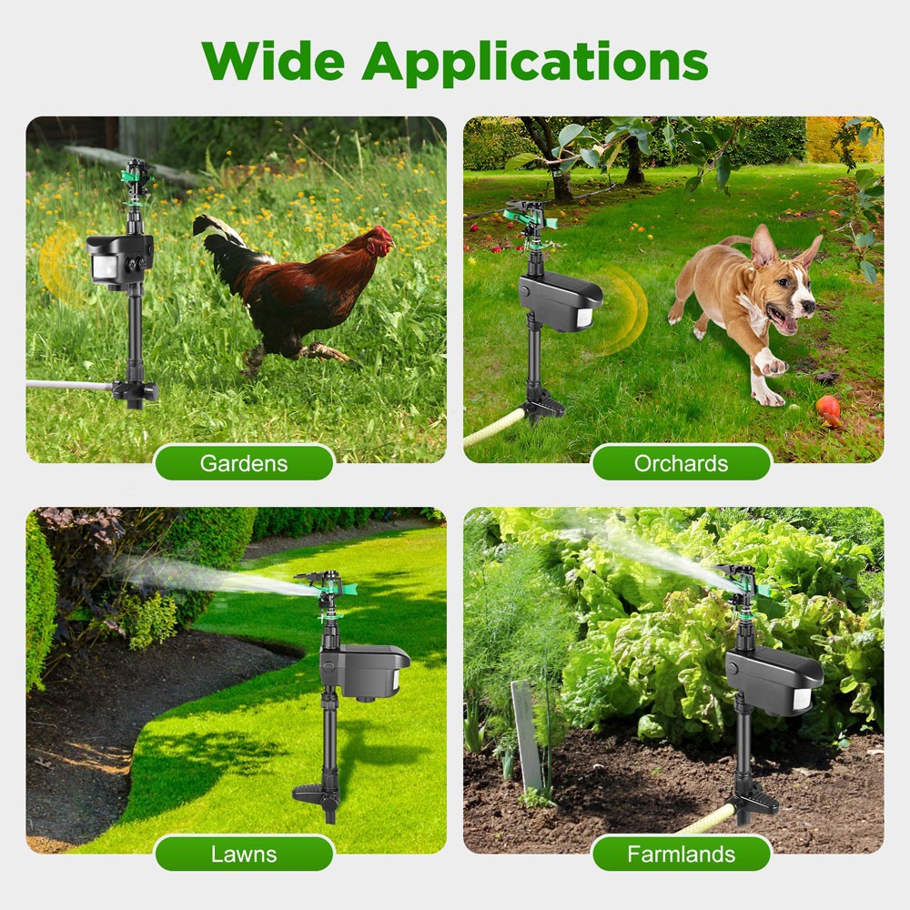 1PCS Solar Animal Repeller Water Sprinkler Sensor Motion Adjustable Durable