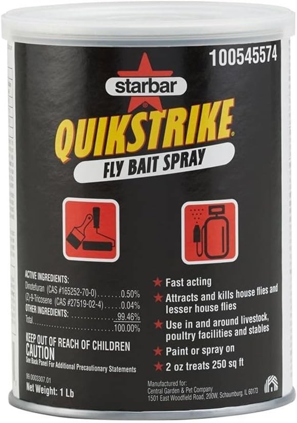 Starbar QuikStrike Fly Bait Spray 1 lb House Fly Control for Barns Coops Stables