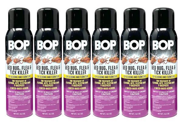 BOP Bed Bug Flea & Tick Killer Aerosol Spray for Bedding & Furniture 16.5 oz