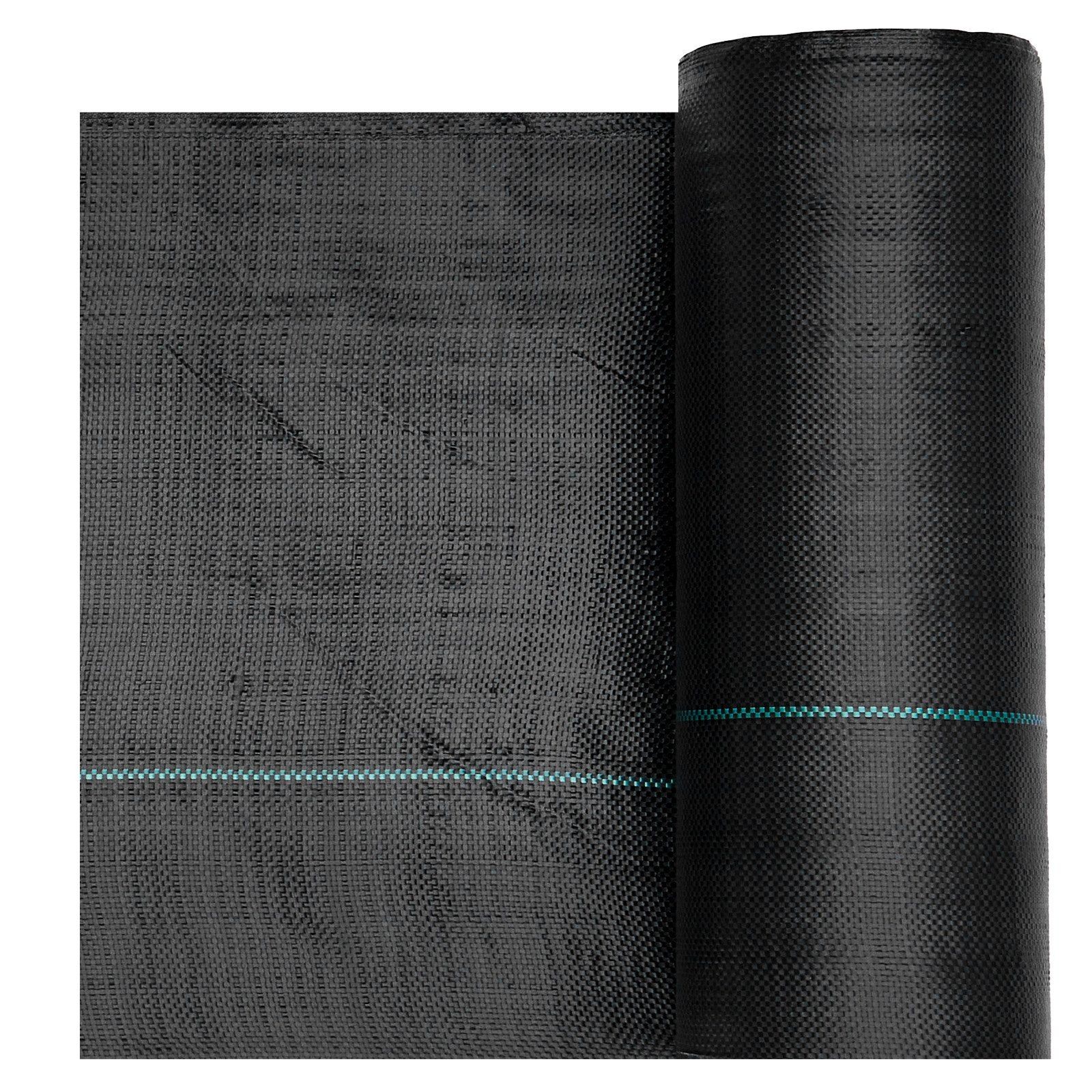 Heavy-Duty 3x100ft Weed Barrier Fabric, 5oz Woven Polypropylene Black Mat