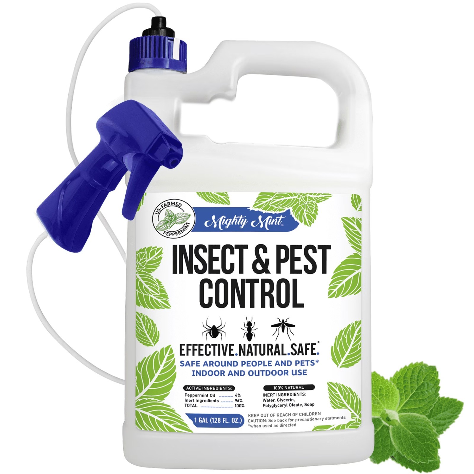 Mighty Mint – 128oz Spider Repellent Peppermint Oil – Natural Spray for Spiders