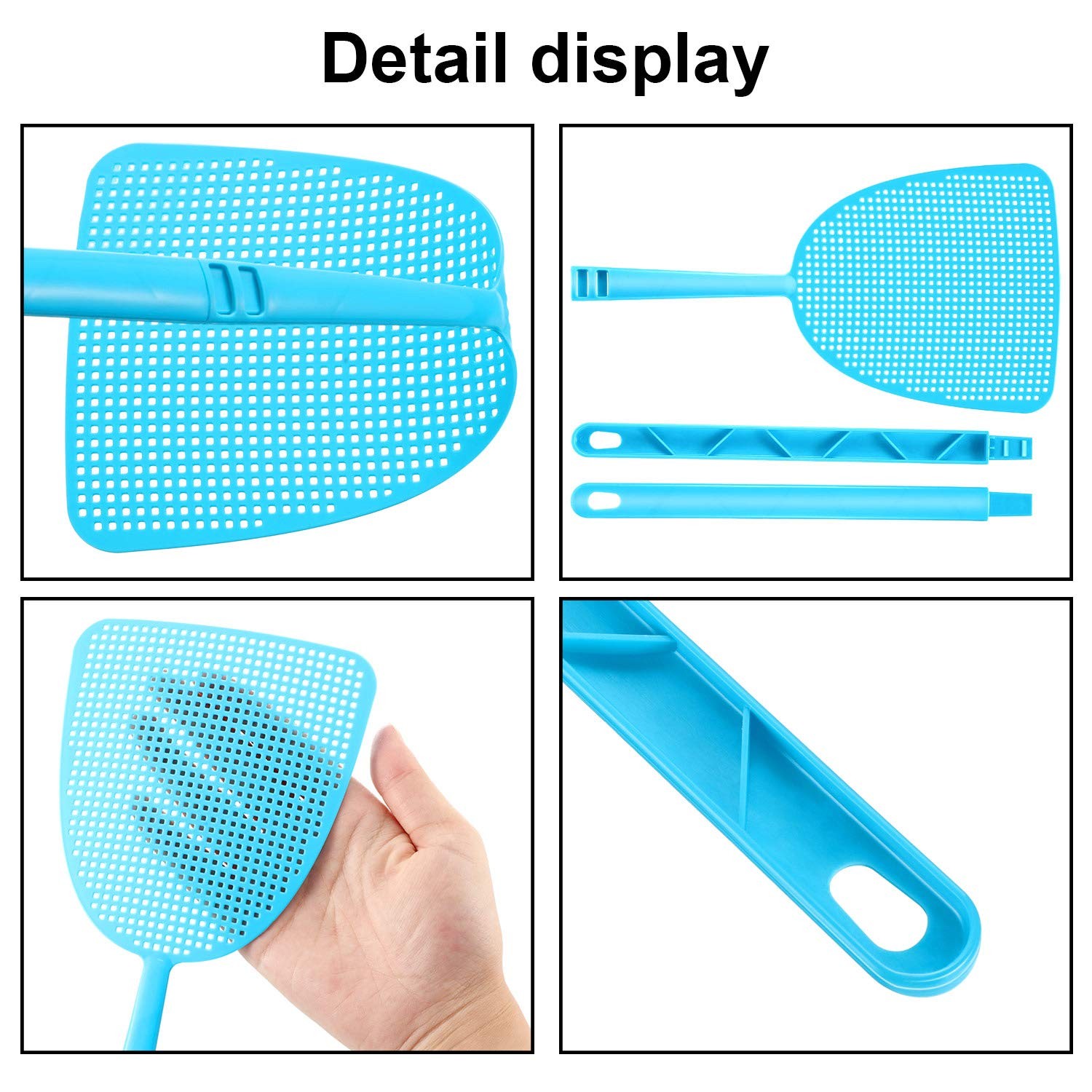 Boao 10 Pcs Fly Swatter Bulk Plastic Colorful Strong Flexible Manual Fly…