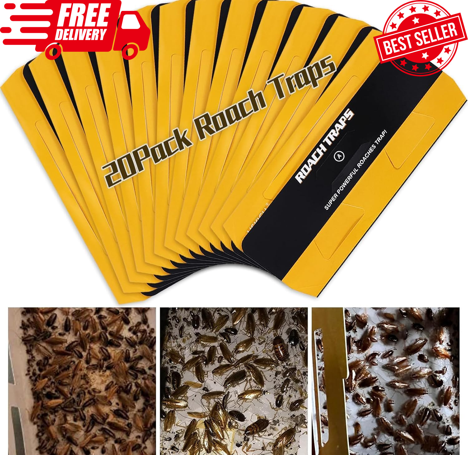 20 Pack Roach Sticky Glue Roach Traps for Indoor Pest Control