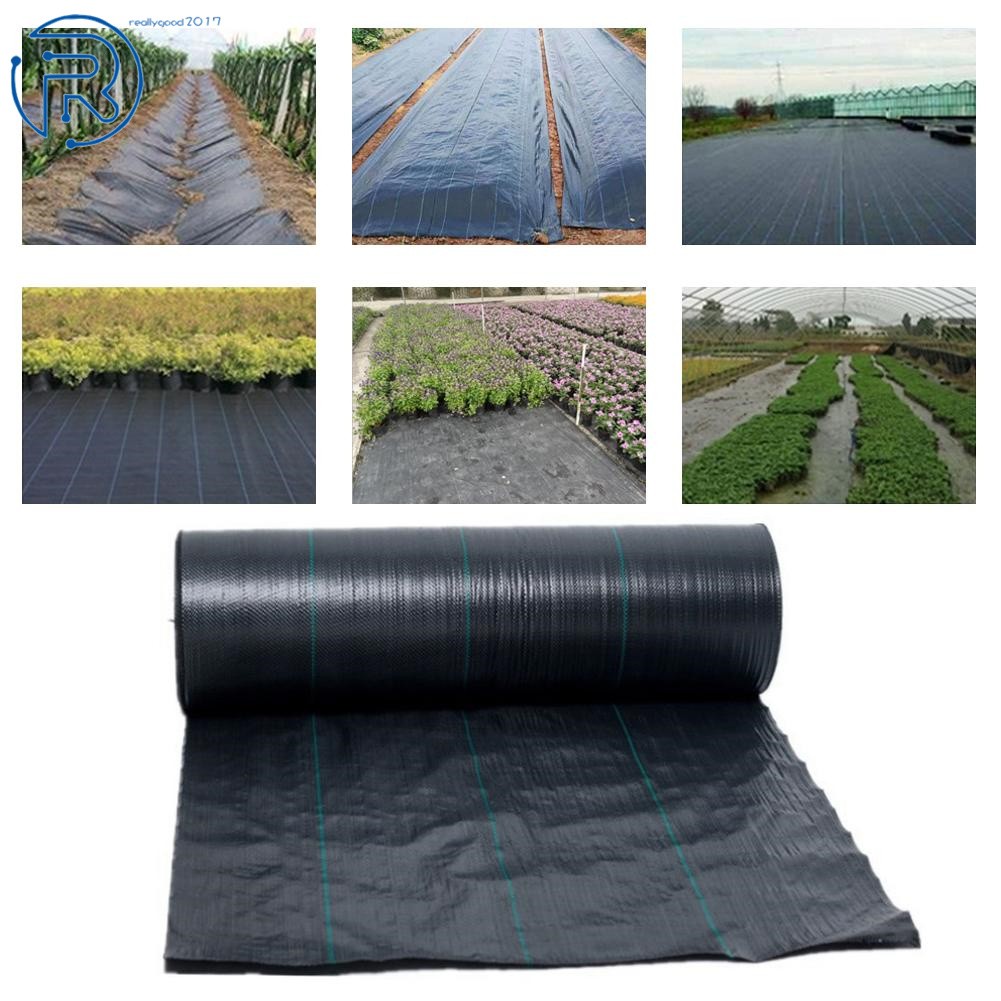 4 × 250FT Polypropylene Weed Barrier Fabric Weed Cover Woven Ground Landscape