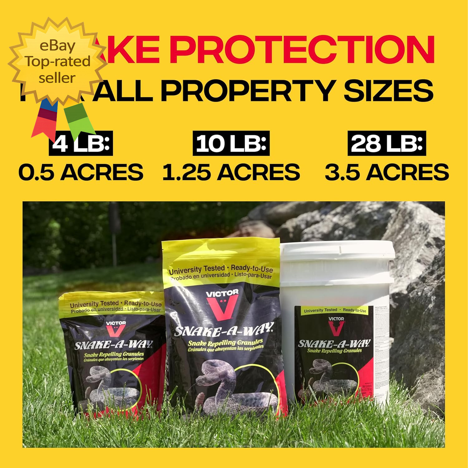 Outdoor Snake Repellent Granules 10 Lb Yard Pest Control Covers Up to 125 Acres
