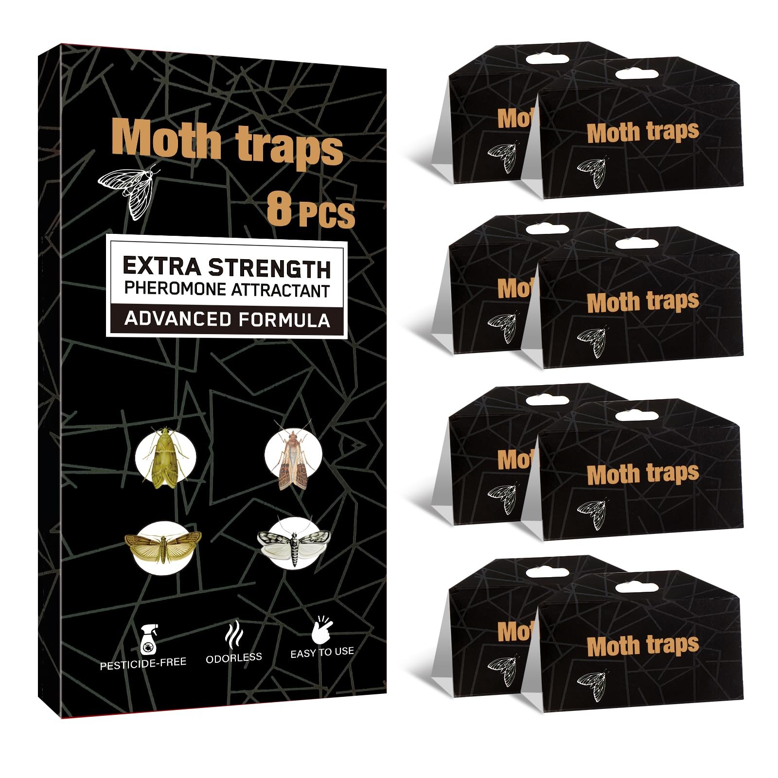 Upgraded Moth Traps, Double Potent Pantry & Clothes Traps with Pheromones Pri…