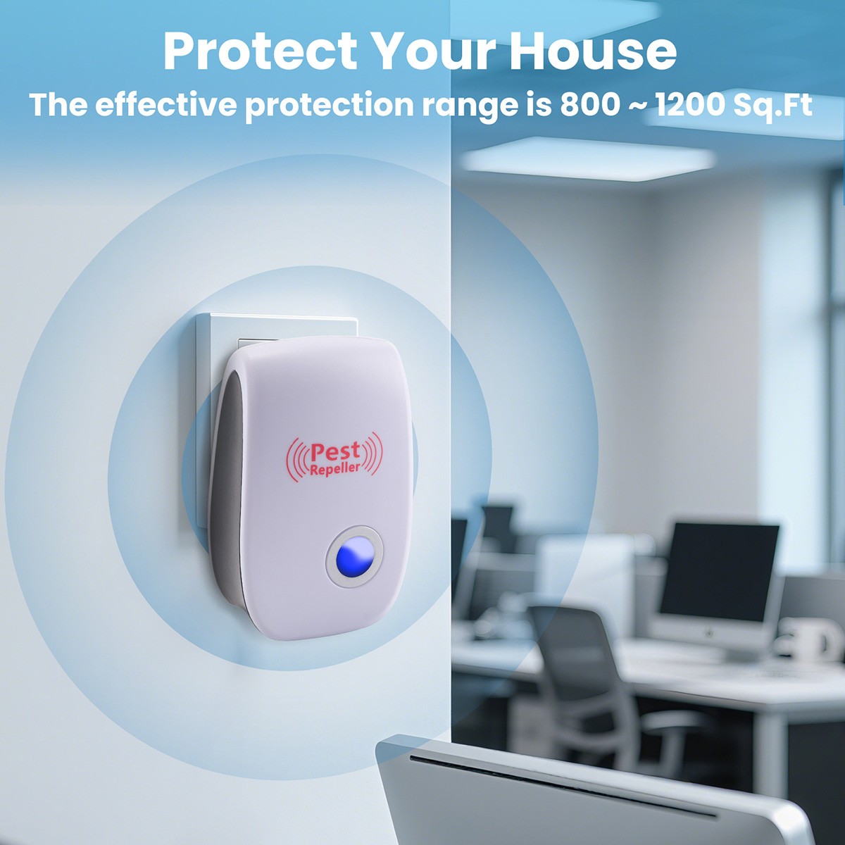 4pcs Ultrasonic Pest Control Repeller Reject Rat Mice Mouse Spider US Plug-in