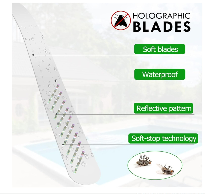 2 Pc of Fly Fans for Tables Repellent Indoor Outdoor with Soft Fan Blades Picnic
