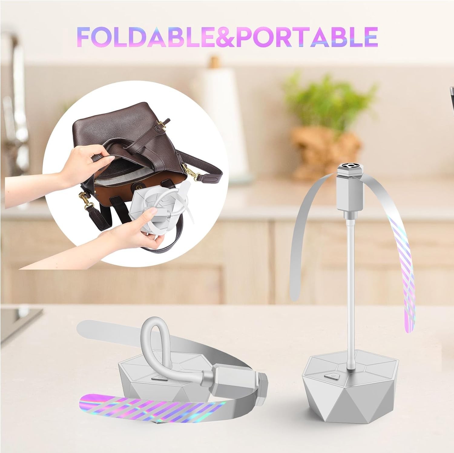 Modern Silver Fly Repellent Fans for Tables – 4 Pack with Safe, Soundless Design