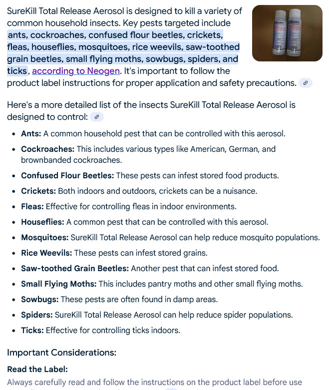 6 oz SureKill Total Release Aerosol Fogger Roaches Flies Fleas Ticks Spiders etc
