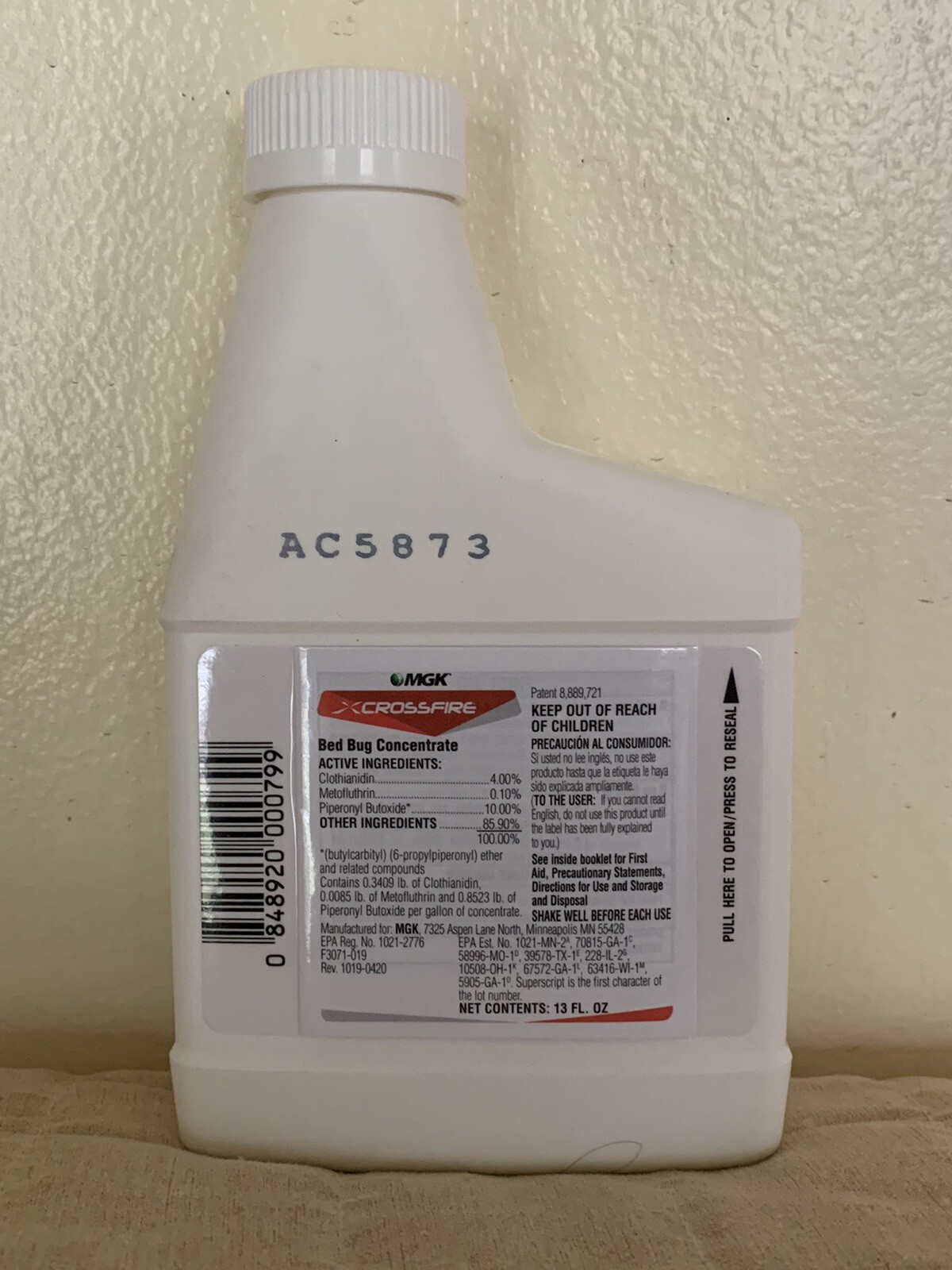 Crossfire Bed Bug Concentrate 13 oz MGK Insecticide Pest Control Bed Bug killer