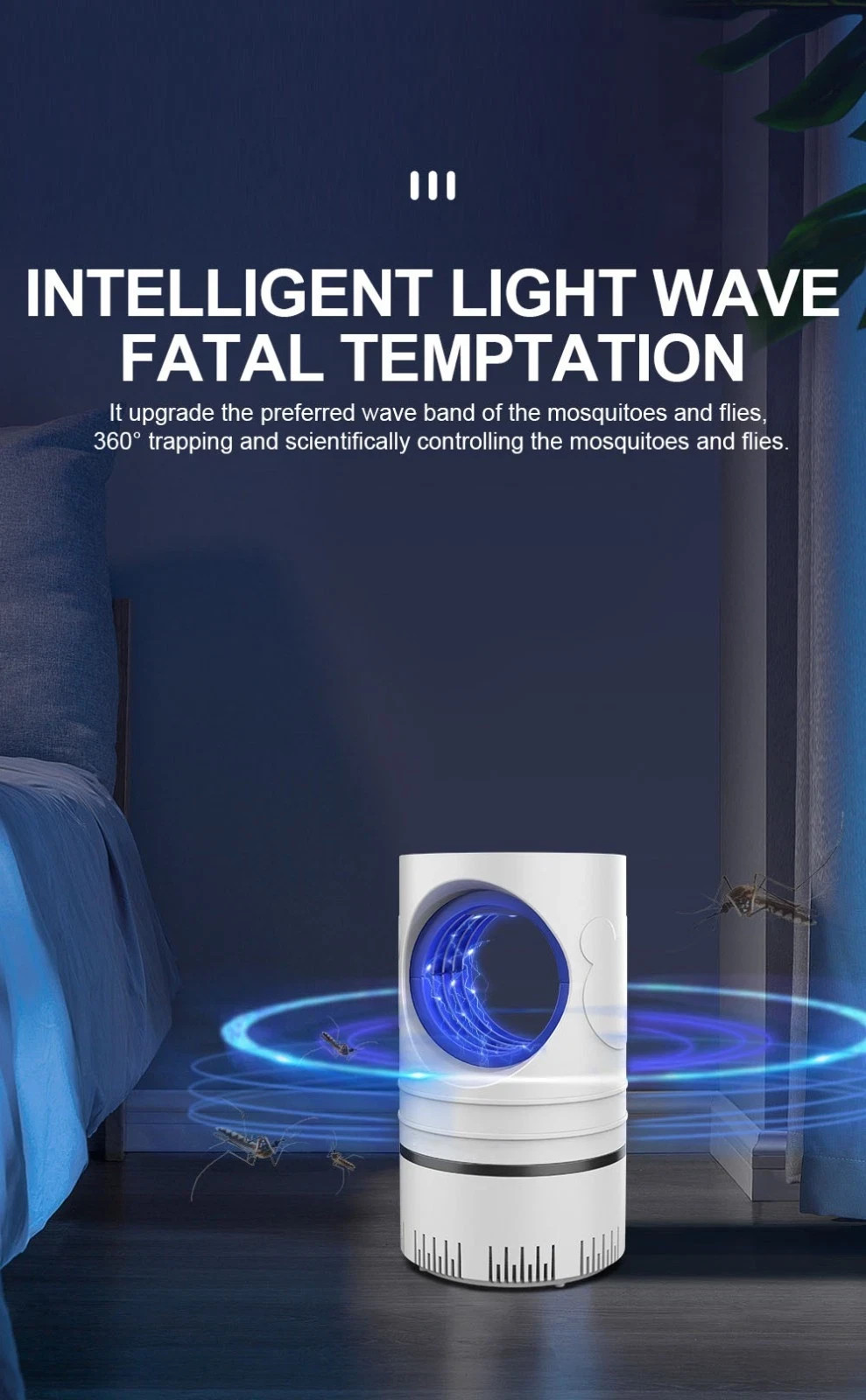 2 Pack Electric Mosquito Killer Lamp USB LED Bug Zapper Fly Trap Indoor