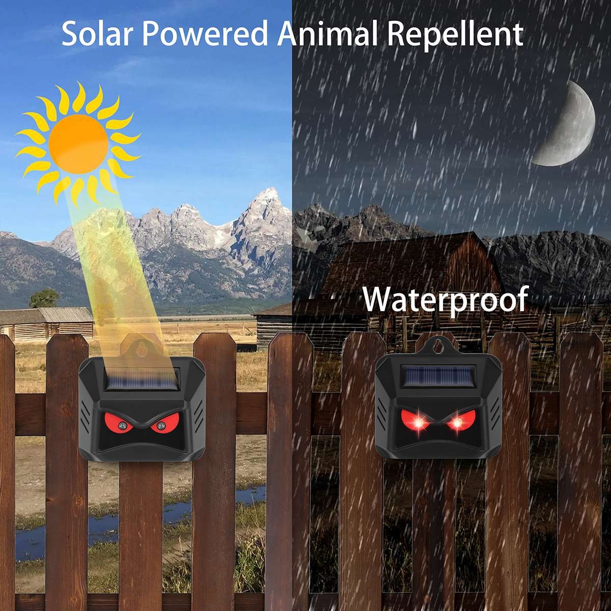 4pcs Solar Animal Repeller Wild Animal Skunk Deer Owl Deterrent For Garden Field