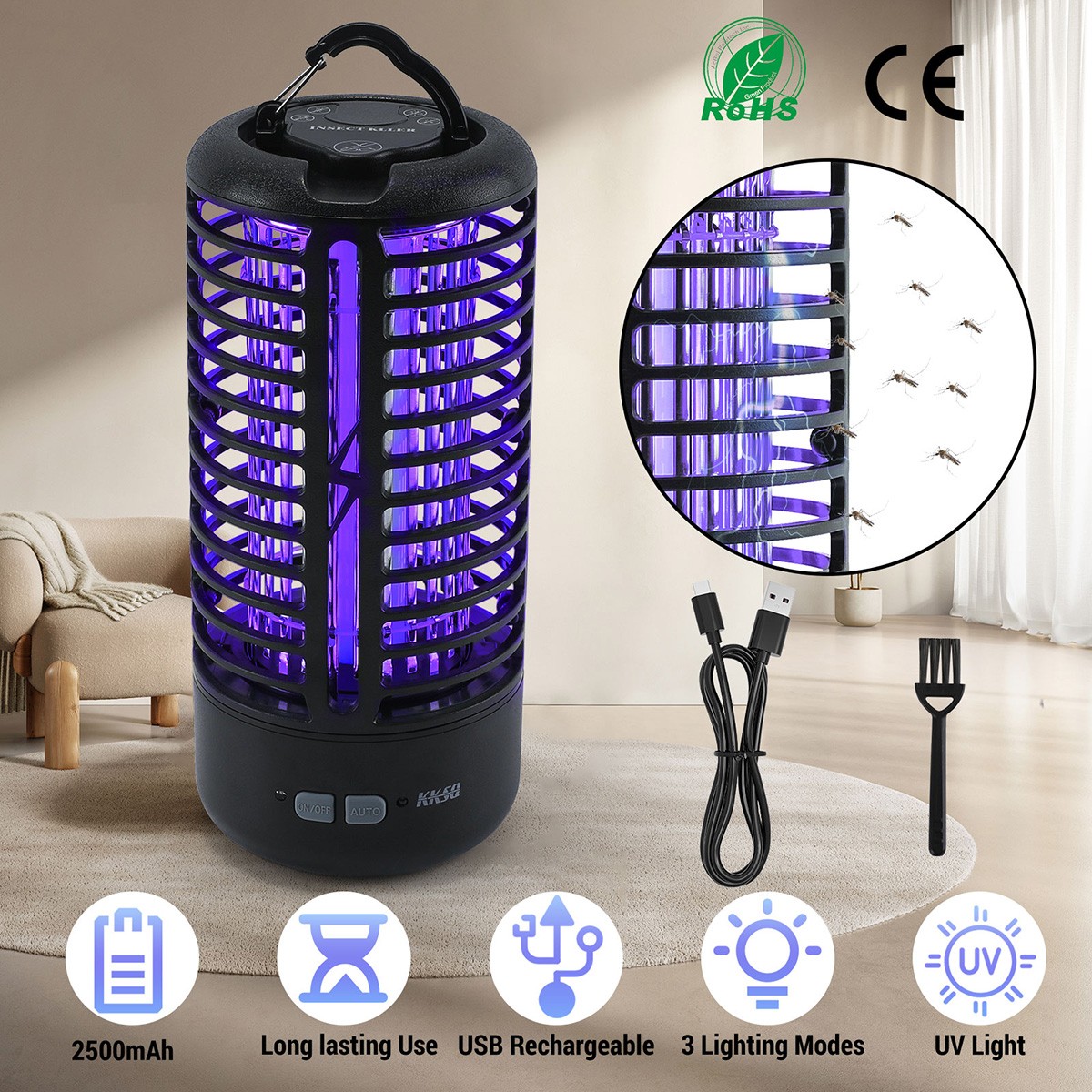 1~4PCS Electric Mosquito Insect Zapper Fly Bug Killer Trap LED Lamp Pest Control