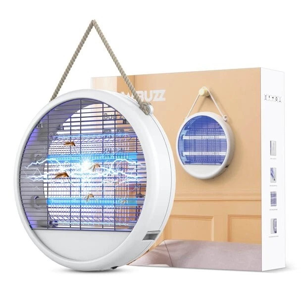 POWBUZZ BUG ZAPPER BNIB NO NOISE BUG REPELLENT CHILD PET SAFE – WHITE