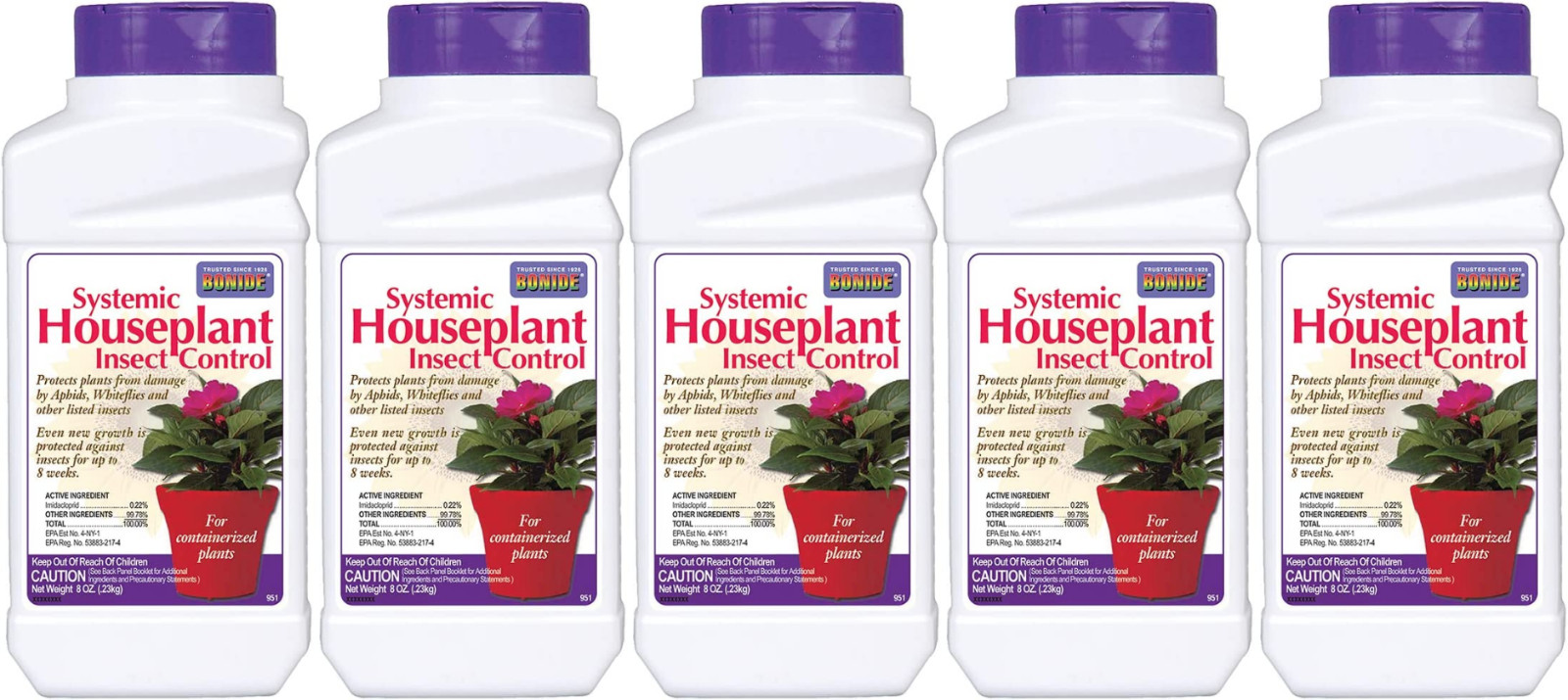 Bonide 951 8oz Systemic Houseplant Mealybug Insect Control Granules – Quantity 5